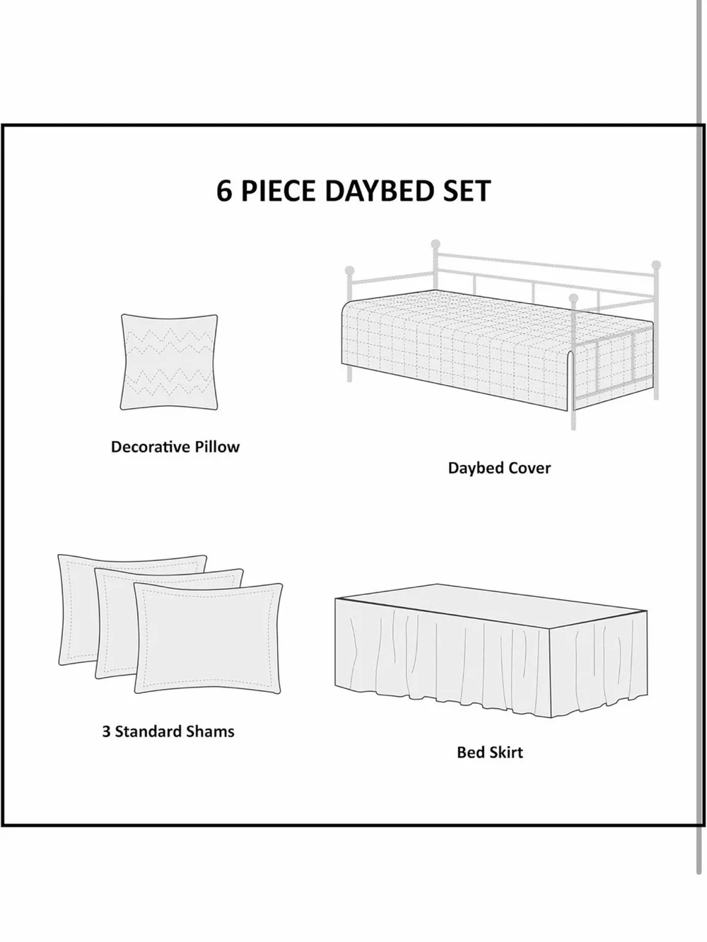 Madison Park Bayside Seashell🐚Blue 6 Piece Day Bed🛏️Cover Set